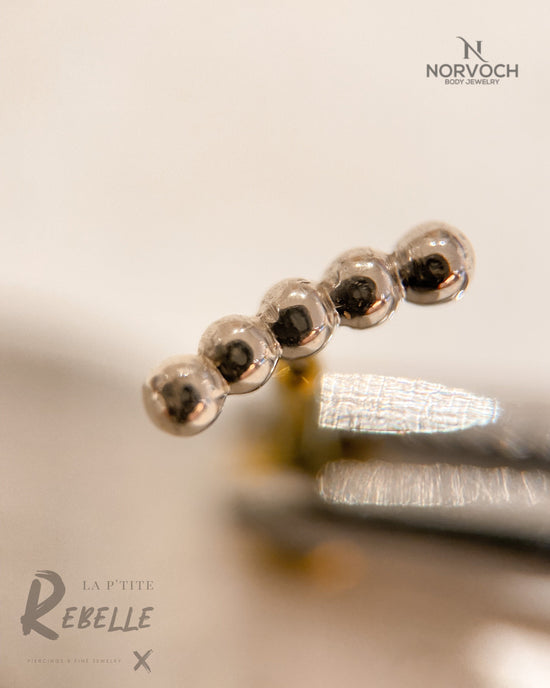 Norvoch Threadless Gold 5 beads / White Gold Beaded Cluster