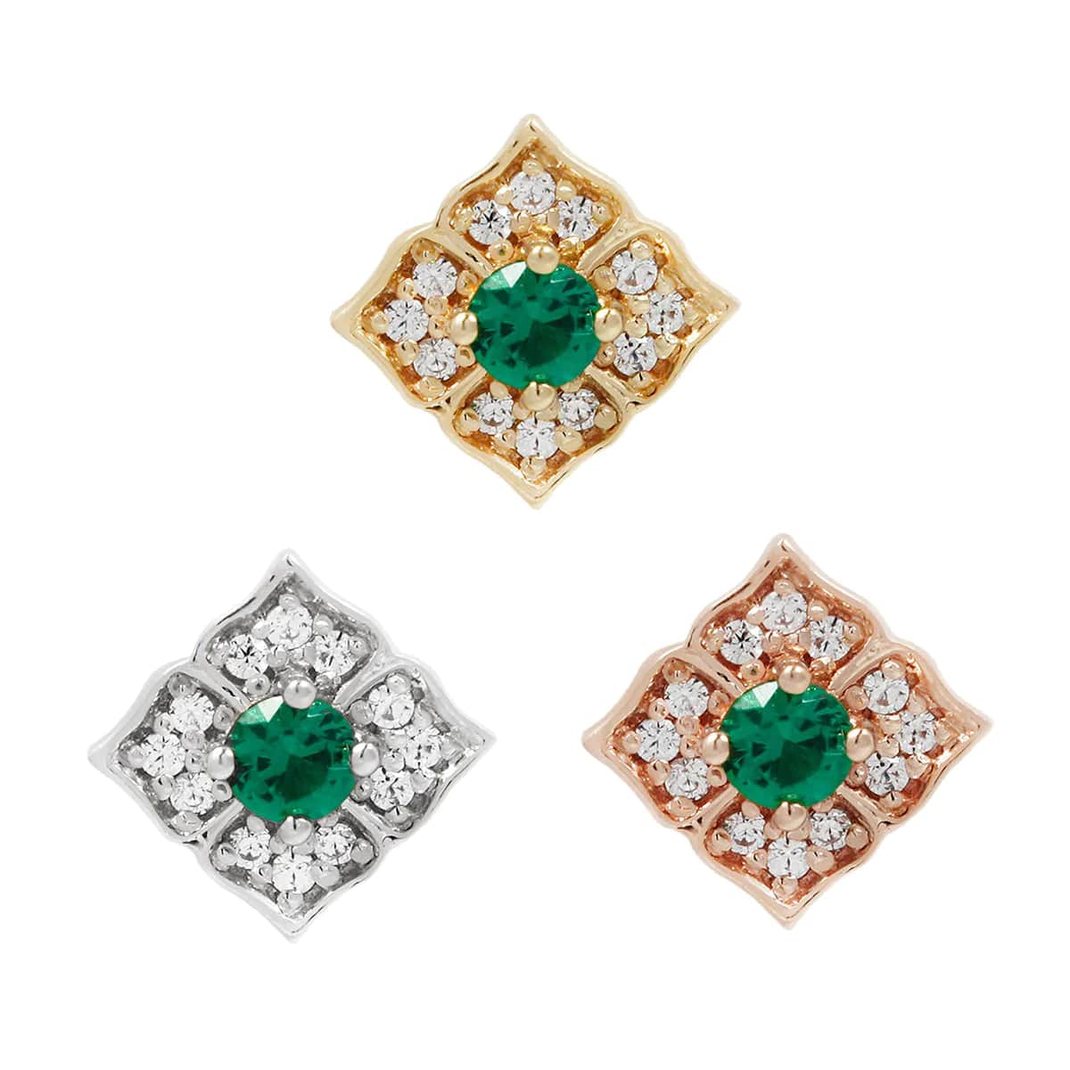Buddha Jewelry Organics Threadless Gold White Gold Grace - Green Spinel
