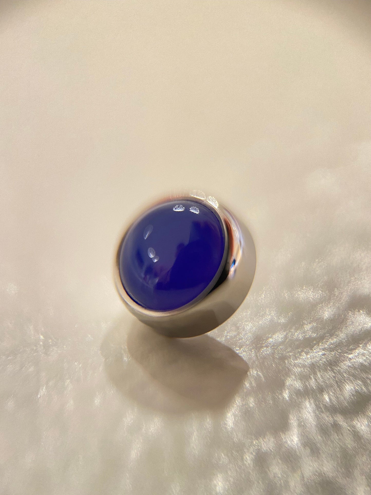 Load image into Gallery viewer, Industrial Strength Threaded Titanium Blue Agate Natural Stone Cabochon (Industrial Strength)
