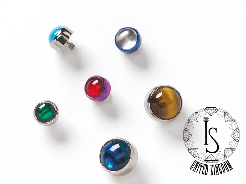 Industrial Strength Threaded Titanium Natural Stone Cabochon (Industrial Strength)