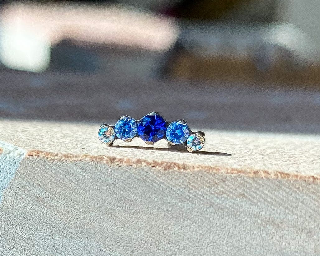 Industrial Strength Threaded Titanium Prium - Sapphire & Arctic Blue