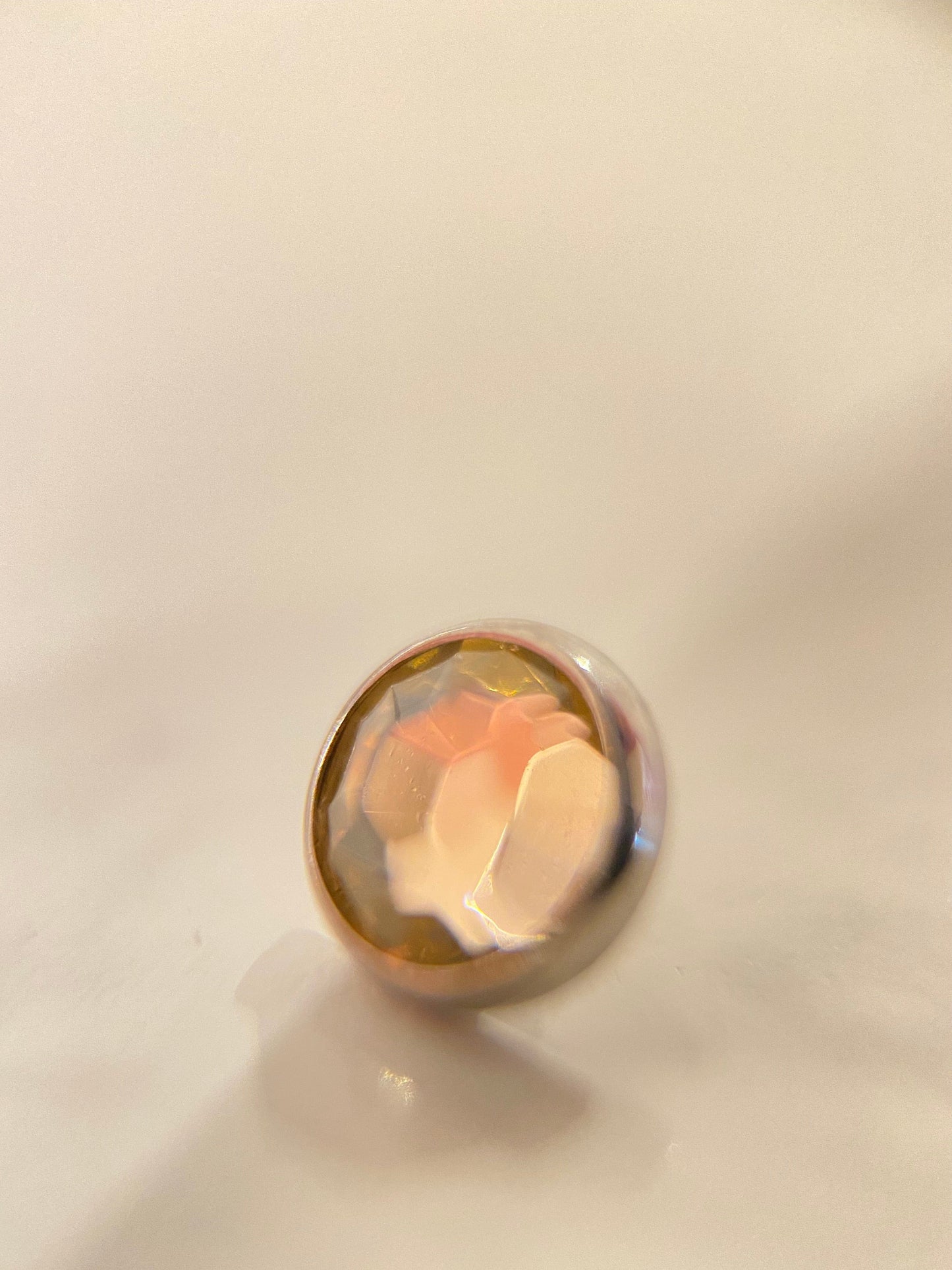 Industrial Strength Threadless Titanium 3mm / Light Peach Flat Bezel Set (Industrial Strength)