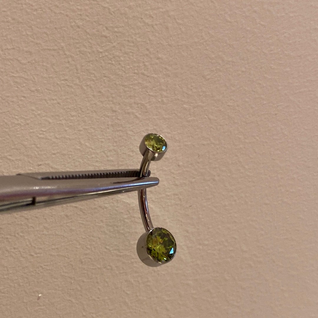 Le Roi Threaded Titanium Double Bezel Navel Curve