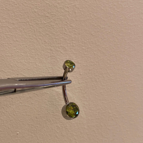 Le Roi Threaded Titanium Double Bezel Navel Curve