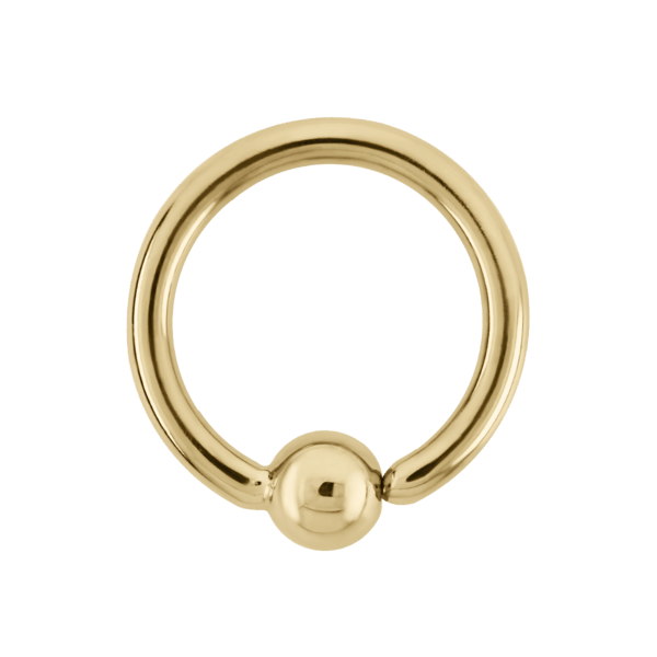 Le Roi Titanium Ring Gold Fixed Bead Ring