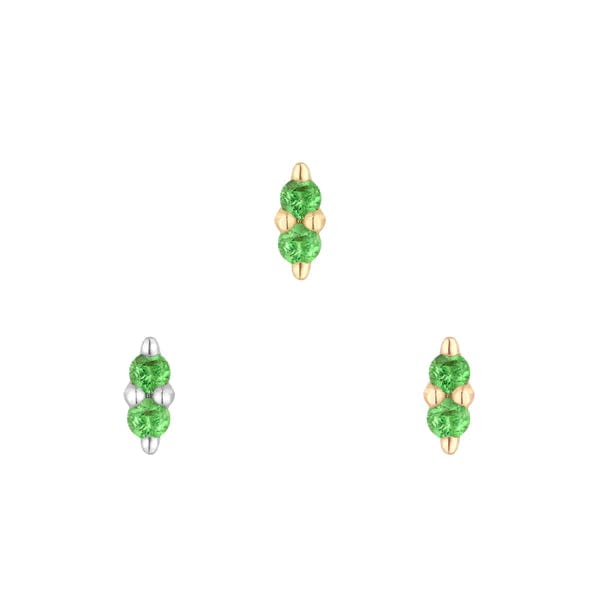 Buddha Jewelry Organics Threadless Gold Mishka 2 - Tsavorite