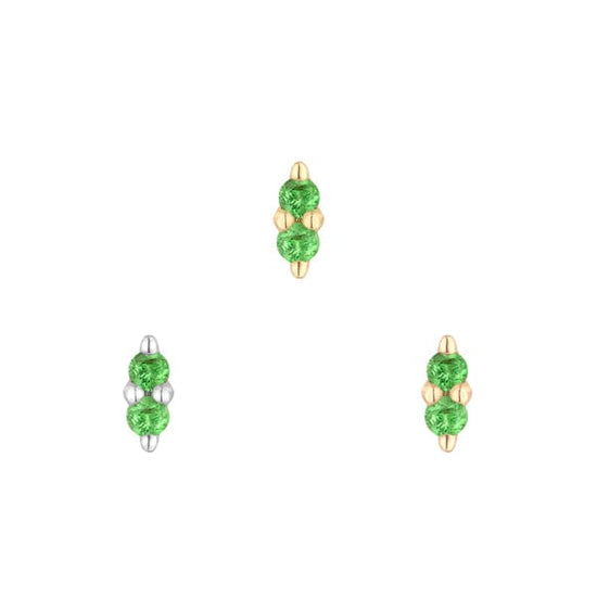 Buddha Jewelry Organics Threadless Gold Mishka 2 - Tsavorite