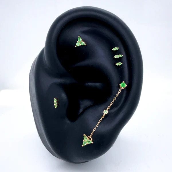 Buddha Jewelry Organics Threadless Gold Mishka 2 - Tsavorite