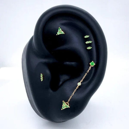Buddha Jewelry Organics Threadless Gold Mishka 2 - Tsavorite