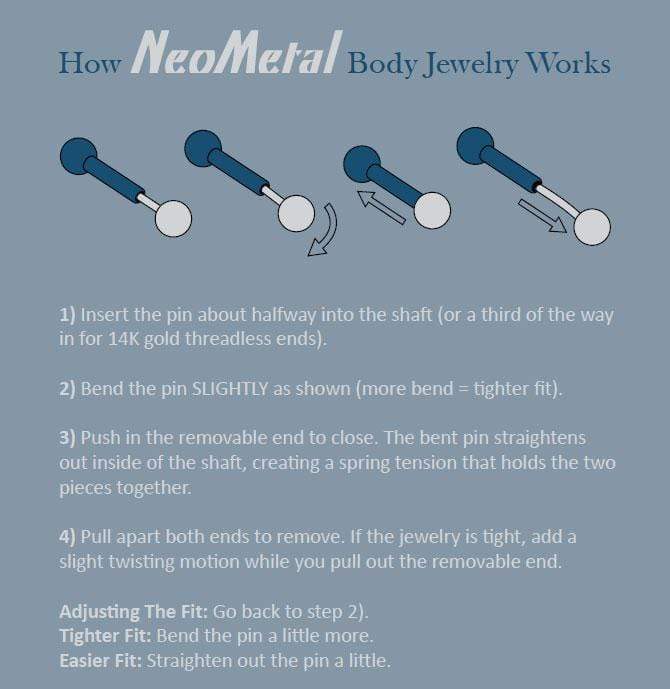 NeoMetal Threadless Titanium Bezel Set - Clear (Neometal)