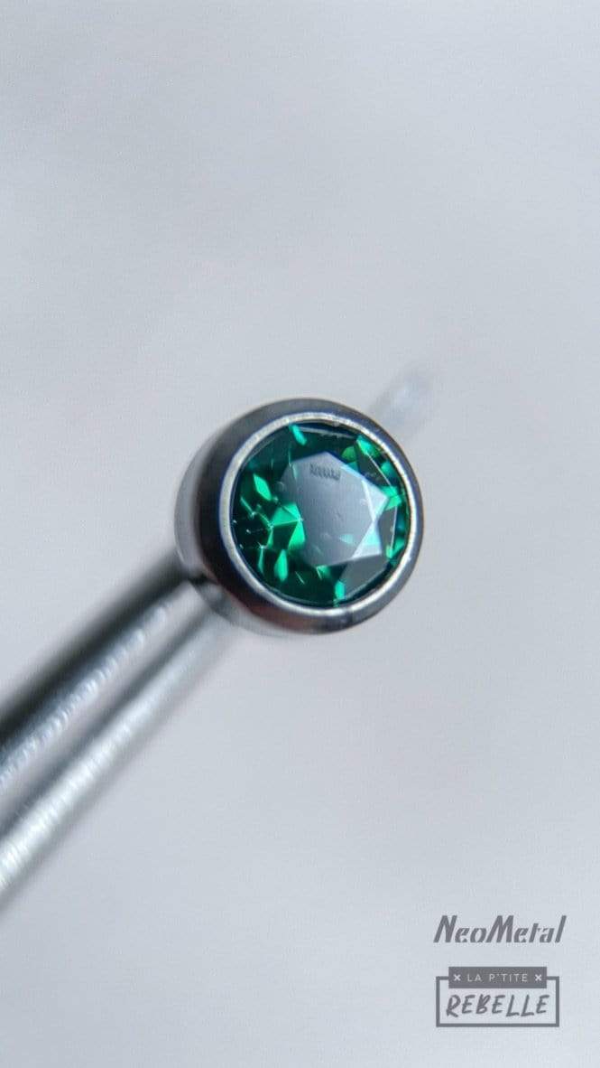 NeoMetal Threadless Titanium Bezel Set - Emerald Green (threadless Neometal)