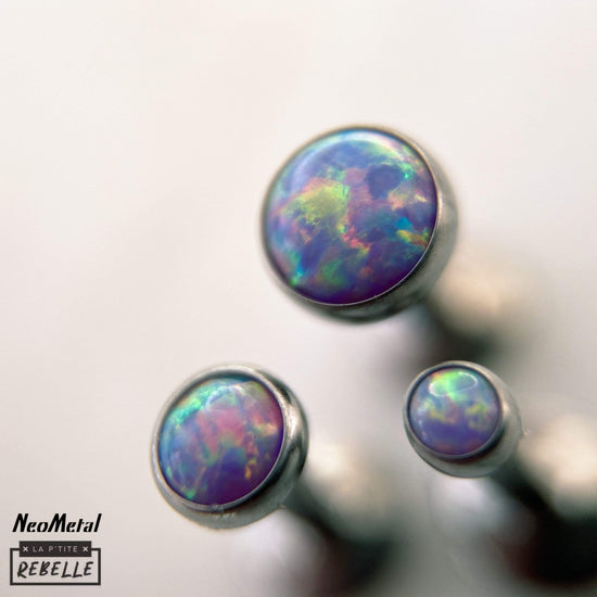 NeoMetal Threadless Titanium Cabuchon - Lavender Opal