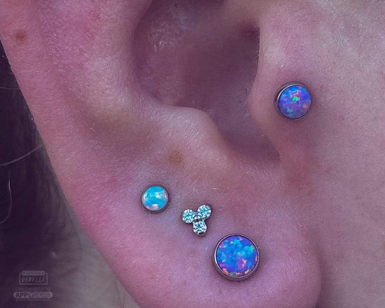 NeoMetal Threadless Titanium Cabuchon - Lavender Opal