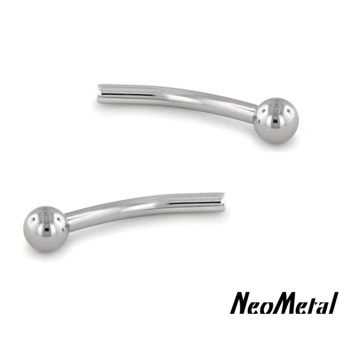 Laad afbeelding in Galerijviewer, NeoMetal Threadless Titanium Threadless Curved Barbell 1.2mm (with 1 fixed ball)
