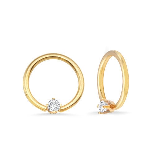 Norvoch Gold Ring Gold Seamring with prongset CZ (1.2mm - 16G)